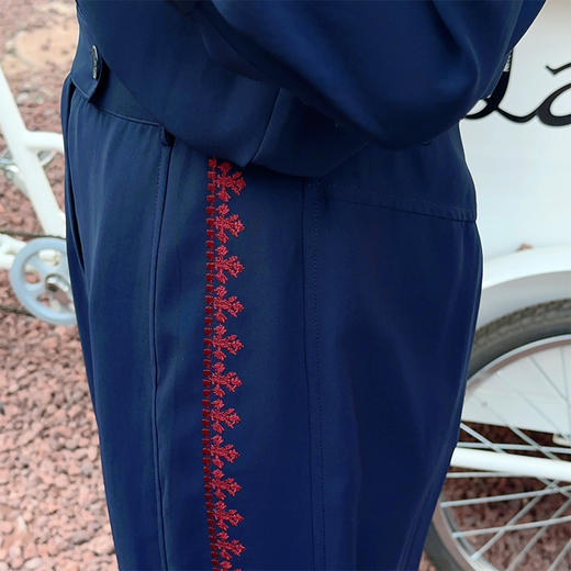 圣三利春季新款绣花束口休闲裤SL2016179 商品图5