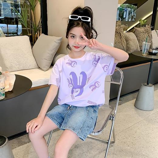 女童短袖T恤夏装2023新款洋气童装女大童半袖纯棉儿童上衣夏季潮 商品图2