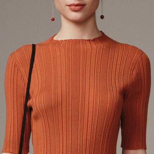 TANGY Collection天意高定2023秋季新品商场同款染秋系列女士中袖针织衫 商品图3