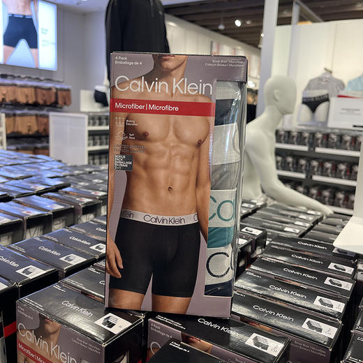 组合装 Calvin Klein/CK 男士弹力吸湿舒适休闲四角内裤 4条装 商品图1