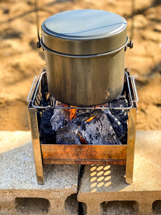 柴火炉户外便携式户外迷你可折叠不锈钢碳烤烧烤炉子多用途卡片炉 商品图3