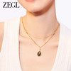 ZEGL设计师金币系列金色叠戴项链女款2023新款爆款双层甜酷锁骨链 商品缩略图2