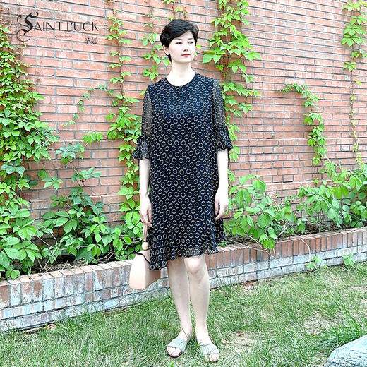 SAINT L’UCK/圣媛女装夏季中长款不规则雪纺连衣裙SA220L32 商品图0
