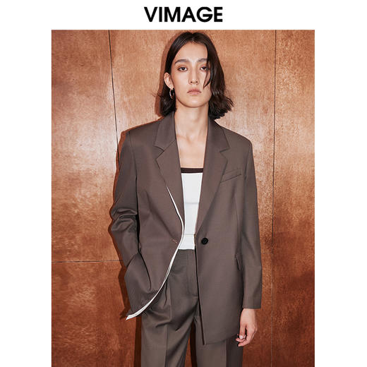 VIMAGE纬漫纪秋季新款时尚百搭显瘦干练西装外套女V2003607 商品图0