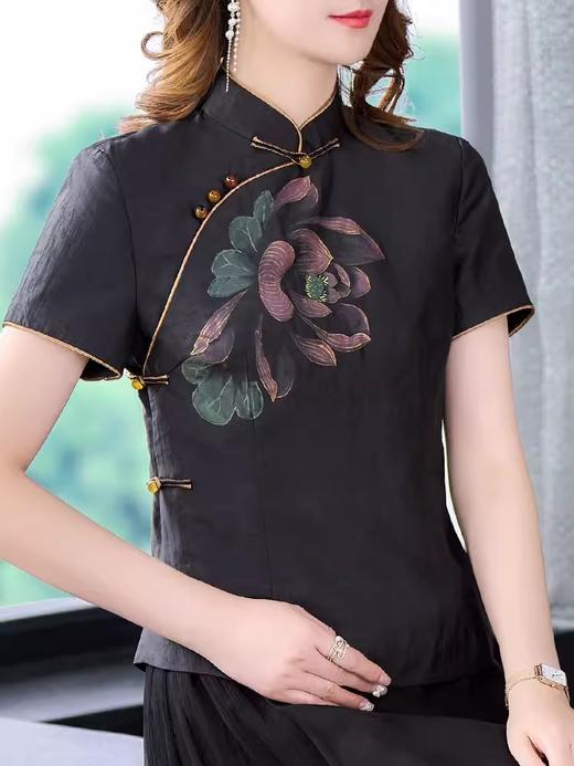 NRJ-22900923中国风旗袍女2023新款夏季妈妈中式唐装上衣 商品图1