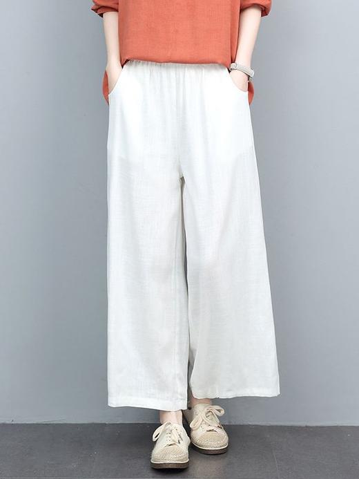 气质优雅，春秋季新款大气休闲高腰纯色阔腿裤HR-WY31219 商品图3