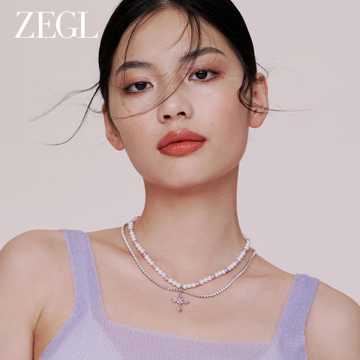 ZEGL设计师仙甜十字架系列叠戴珍珠项链女款轻奢高级感双层锁骨链 商品图2