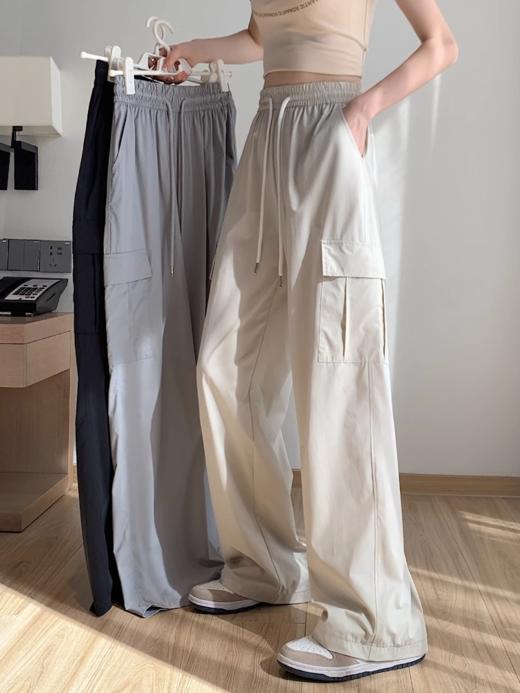 【拉夏同款美式高街工装裤防晒裤】面料轻薄速干，透气又防晒！版型巨好，显高显瘦遮肉！自带凉感，穿上立降5度！ 商品图4