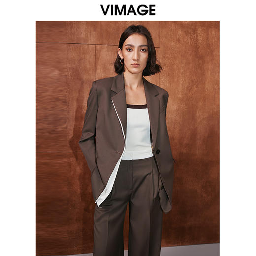 VIMAGE纬漫纪秋季新款时尚百搭显瘦干练西装外套女V2003607 商品图3