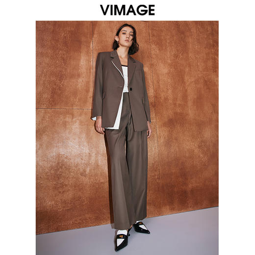 VIMAGE纬漫纪秋季新款时尚百搭显瘦干练西装外套女V2003607 商品图1