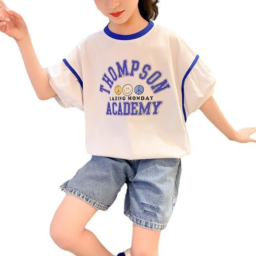 女童夏装短袖T恤2023新款洋气童装半袖女孩大童棉质儿童上衣夏季 商品图4