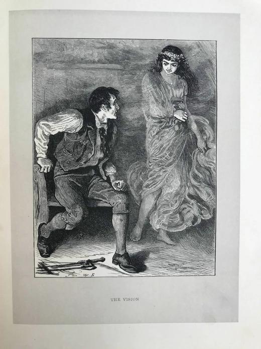 约19世纪后期 彭斯作品集（全4卷） 约百余幅插图 漆布精装16开 商品图5