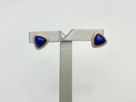 青金石三角形耳钉