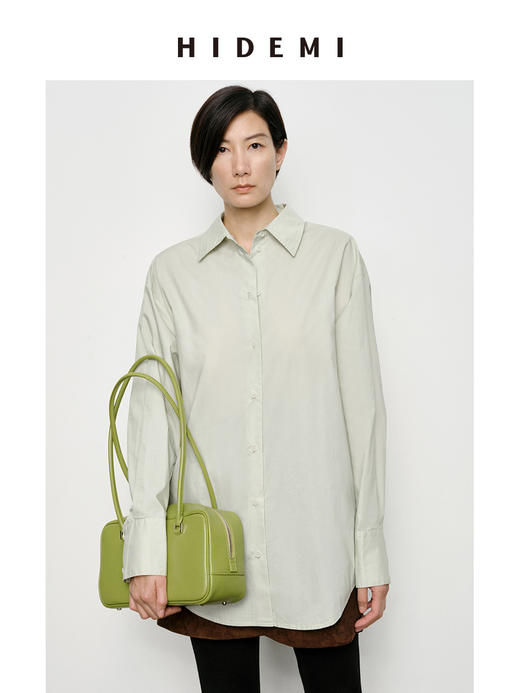 HIDEMI 牛皮波士顿两用包 可手提可腋下肩背/牛油果绿 商品图2