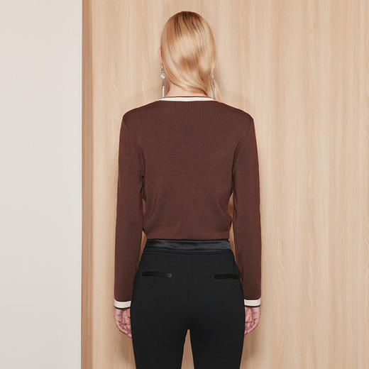 EITIE爱特爱秋季新款时尚简约修身显瘦套头打底毛针织衫7101807 商品图10