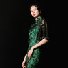 荷言HEYEN高定薄雾浓 蕾丝中式鱼尾手工旗袍高级定制时装周大秀 商品缩略图0