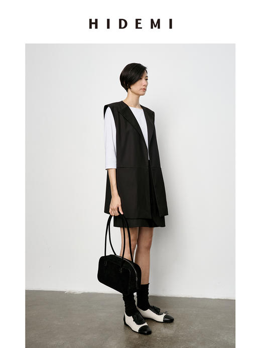 HIDEMI 翻领极简廓形西装式马夹 商品图7