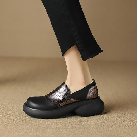 个性百搭，里外全皮撞色厚底单鞋MDY-M235-53 商品图4