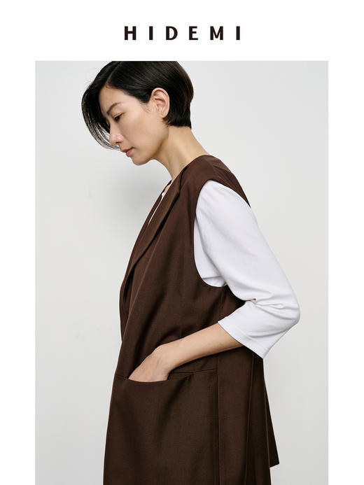 HIDEMI 翻领极简廓形西装式马夹 商品图12