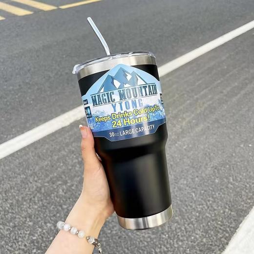 冰霸杯双饮杯大容量吸管保温杯车载304不锈钢夏日保冷咖啡杯吸管杯900ML【厂家直发】 商品图6