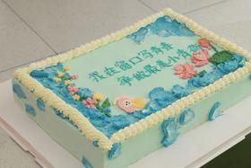 手绘诗写青春-方形蛋糕