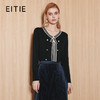 EITIE爱特爱秋季新款经典黑白撞色显瘦简约百搭通勤针织衫7101806 商品缩略图0