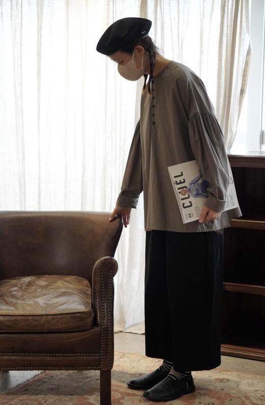 ECOLE DE CURIOSITES 2色可选条纹电力纺真丝衬衫 商品图10