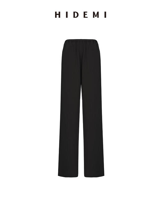 HIDEMI 升级版褶皱竖条松紧带式垂坠感醋酸空气裤 商品图9