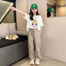女童夏装套装2023新款网红儿童衣服女大童工装裤两件套童装女孩夏