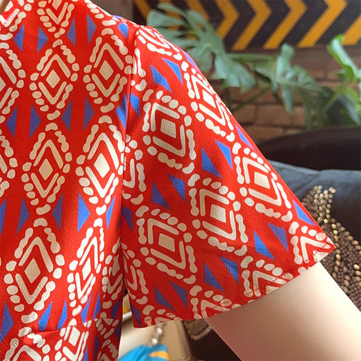 圣三利女装桑蚕丝民族风印花连衣裙SL2027140 商品图3