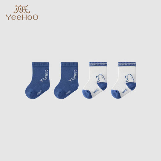 英氏婴儿袜子2023年男女宝宝夏季抗菌中筒袜2双装YIWCJ0P216A YIWCJ0P217A YIWCJ0P219A 商品图0