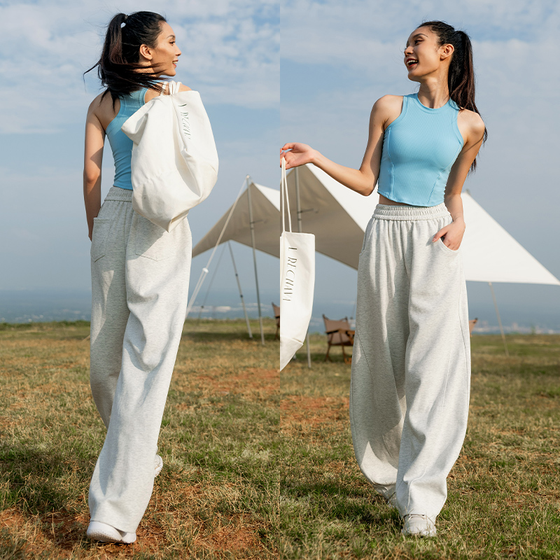 L RECNAVA [品质选择] 有加绒款 [90%棉]香蕉裤-中腰运动休闲长裤显瘦宽松裤