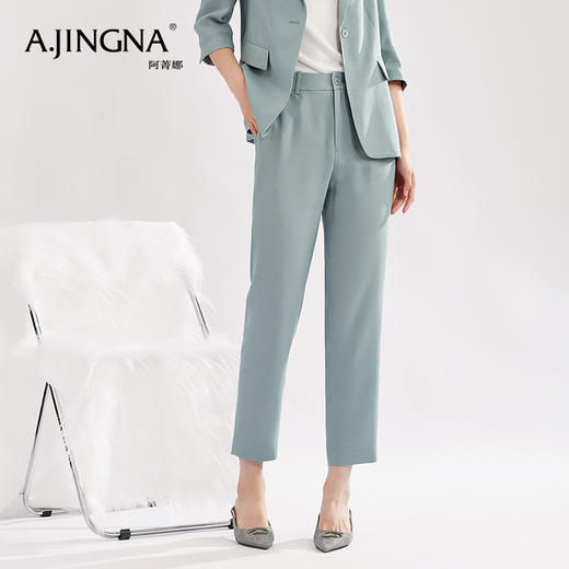 【特价款不退不换】阿菁娜简约清新大方醋酸纤维西装裤A27C110036 商品图2