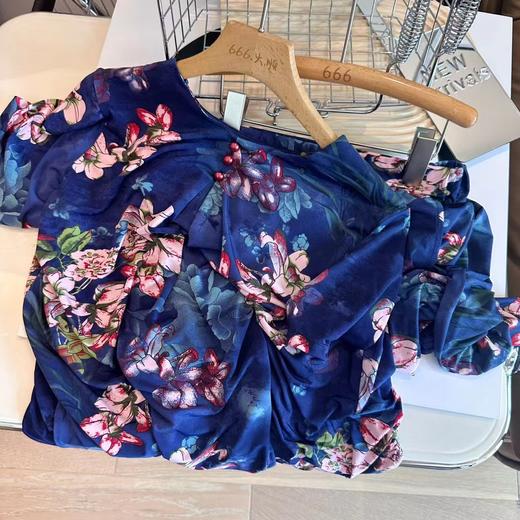 【夏季新款宽松大码居家套装】天然薄荷醇冰丝更加清凉 中老年妈妈短袖套装 满版印花高端清晰雅而不俗  商品图9