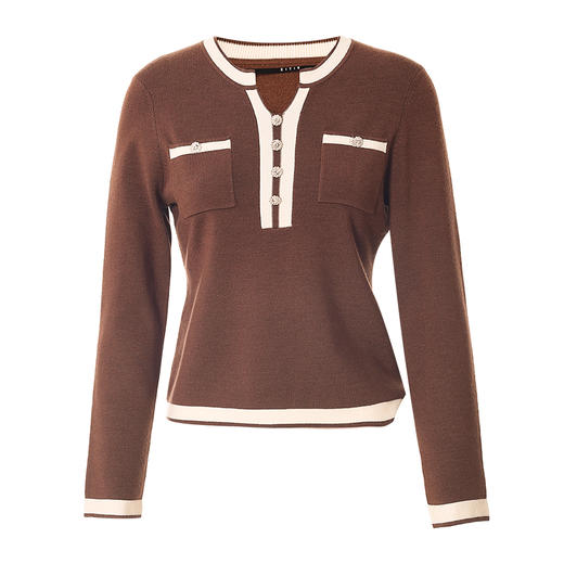 EITIE爱特爱秋季新款时尚简约修身显瘦套头打底毛针织衫7101807 商品图11