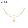 ZEGL设计师金币系列金色叠戴项链女款2023新款爆款双层甜酷锁骨链 商品缩略图0