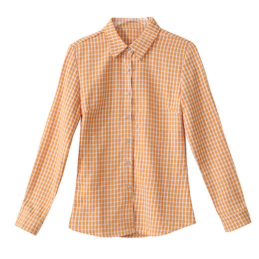 格子衬衫女款长袖春秋款，新款宽松中年妈妈装小衫打底衬衣上衣QB-TLCZ96333 商品图4