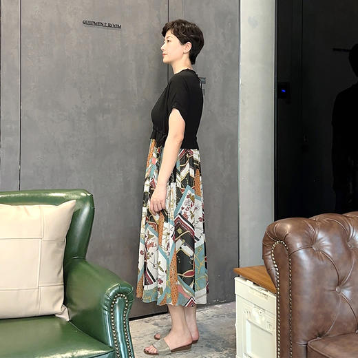 SAINT L’UCK/圣媛女装夏季中长拼接款雪纺连衣裙SA220L03 商品图1