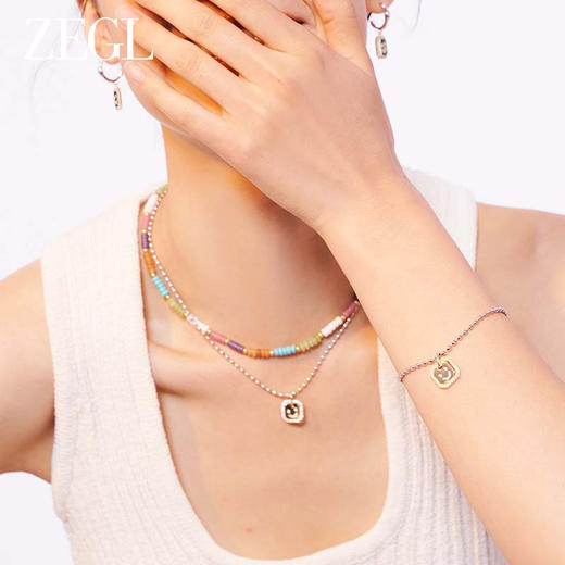 ZEGL设计师金币系列笑脸手链女生轻奢小众设计感精致金色复古手饰 商品图2