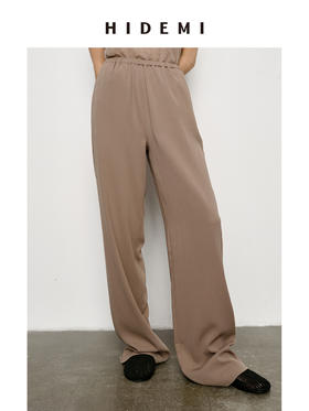 HIDEMI 升级版褶皱竖条松紧带式垂坠感醋酸空气裤