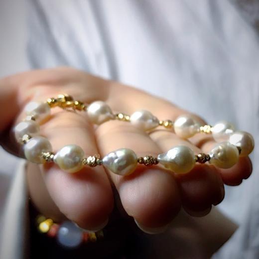 18k金镶嵌Akoya巴洛克风格手链 商品图1