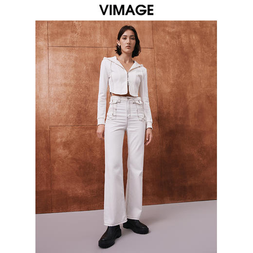 VIMAGE纬漫纪203秋季新款时尚休闲显瘦连帽女上衣V2003611 商品图1
