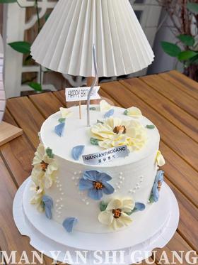 【生日蛋糕】手绘ins风小花款