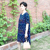 圣三利女装 新款多色艺术印花夏季中长款印花连衣裙SL1927212 商品缩略图1