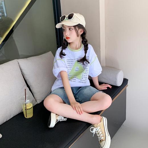 女童短袖T恤夏装2023新款夏季潮薄款上衣女大童纯棉儿童半袖夏款 商品图3