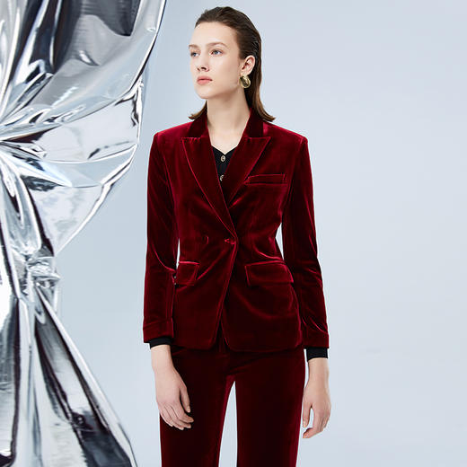 EITIE爱特爱秋季新款时尚百搭显瘦一粒扣外套女7503210 商品图2