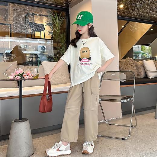 女童夏装套装2023新款网红儿童衣服女大童工装裤两件套童装女孩夏 商品图3