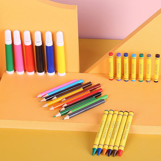 【品牌联名款！小黄鸭水彩笔套装】G.DUCK哈罗小黄鸭67件套水彩笔，让孩子学习画画，种类丰富，满足孩子多种方向的绘画需求，色彩鲜艳，儿童礼盒画笔，蜡笔美术用品，绘画套装-QQ 商品图4