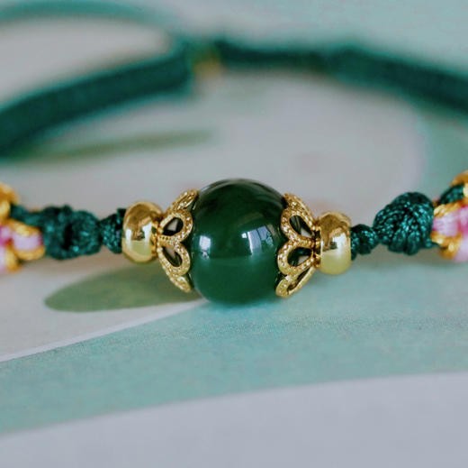 和田玉（碧玉）10mm玉珠手环 商品图3