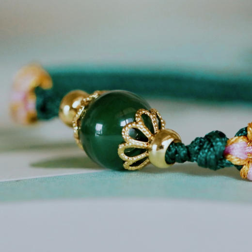 和田玉（碧玉）10mm玉珠手环 商品图2